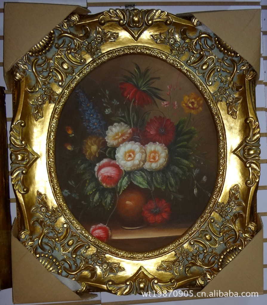 Antique Resin Photo Frame Carved European Canvas Frame Factory Direct Sales Cheap Wholesale 90x120 Gold