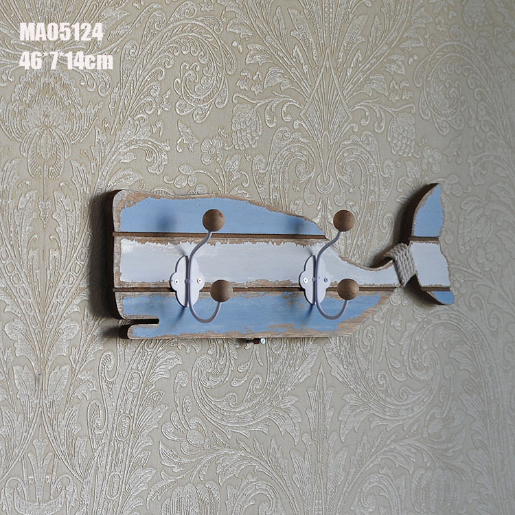 Retro do old whale Pendant hooks fashion Creative Home Pendant Background wall pendant fish photo frame Myrine