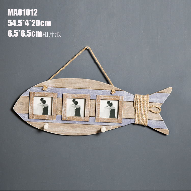 Retro do old whale Pendant hooks fashion Creative Home Pendant Background wall pendant fish photo frame Myrine