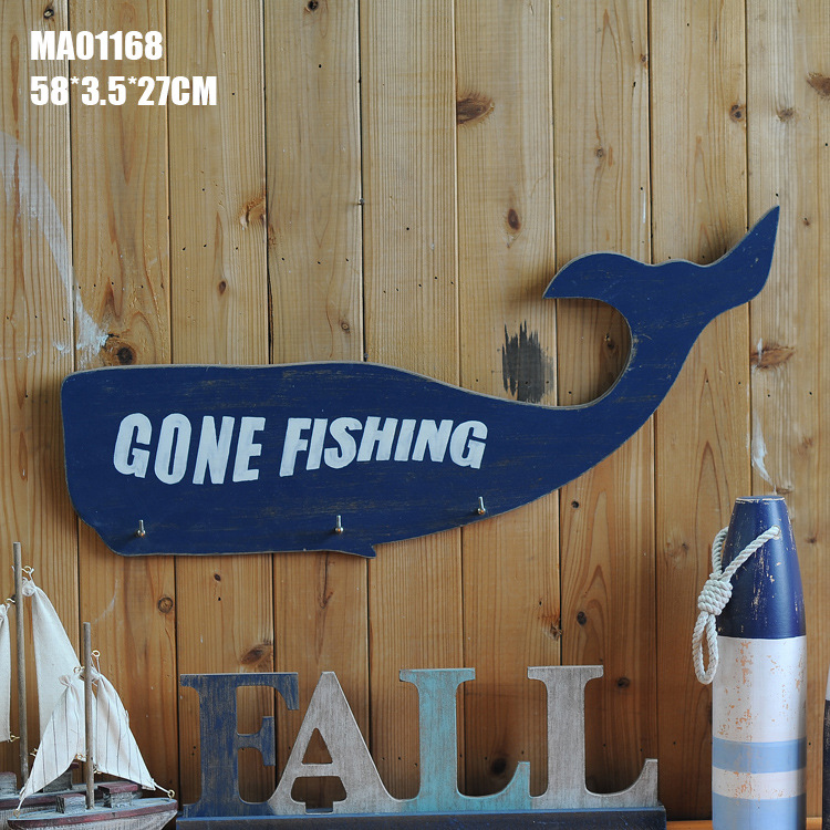 Retro do old whale Pendant hooks fashion Creative Home Pendant Background wall pendant fish photo frame Myrine