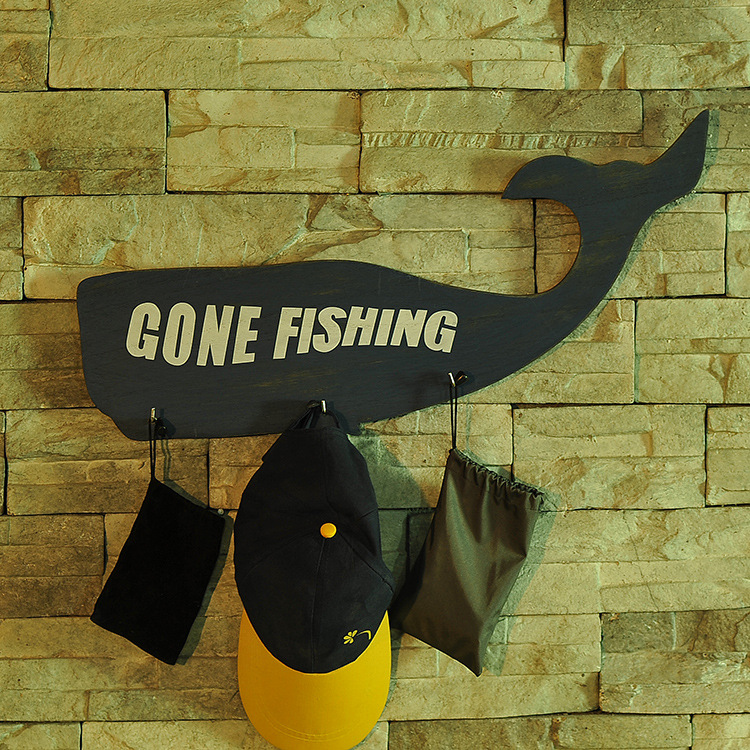 Retro do old whale Pendant hooks fashion Creative Home Pendant Background wall pendant fish photo frame Myrine