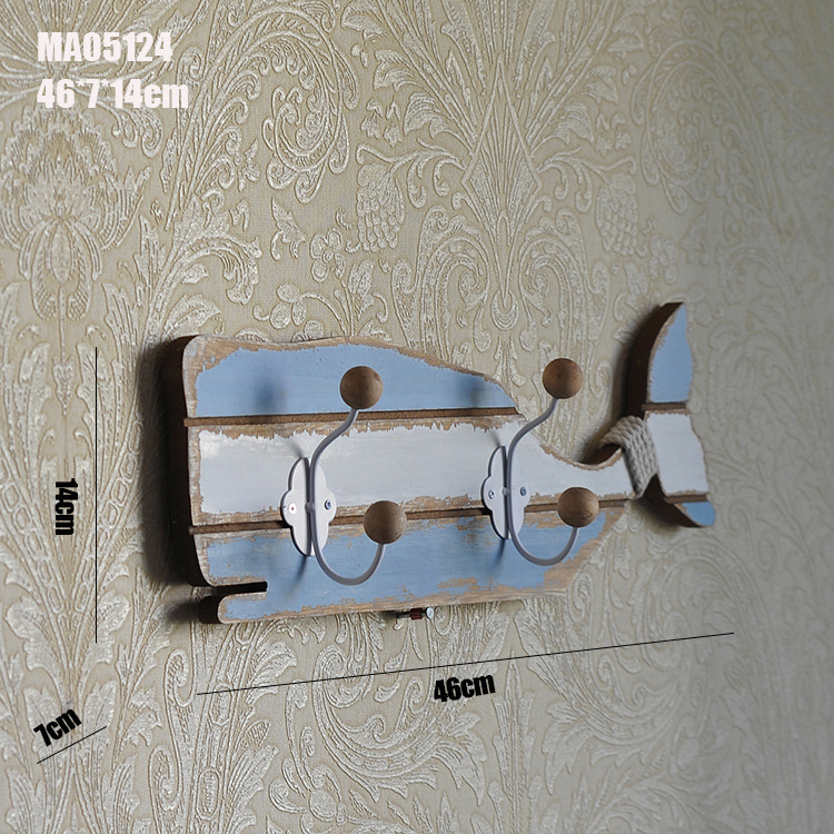 Retro do old whale Pendant hooks fashion Creative Home Pendant Background wall pendant fish photo frame Myrine