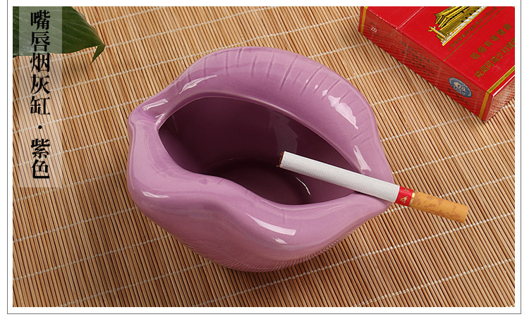Korean-Style Creative Individual Porcelain Crafts Decoration Lip Ashtray Living Room Porcelain craft