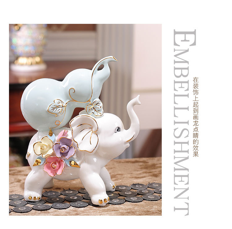 Porcelain craft Elephant a Pair of Ornaments European Creative Fu Lu Enrichment Elephant Home Crafts Gifts Porcelain craft Elephant a Pair of Ornaments European Creative Fu Lu Enrichment Elephant Home Crafts Gifts