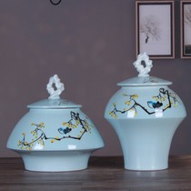 Jingdezhen Vase Ceramic Decoration Three-Piece Set White Chinese Ink Painting Landscape Porcelain craft