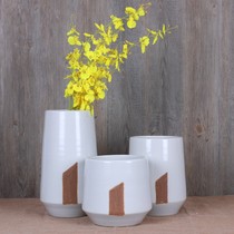 Jingdezhen Vase Ceramic Decoration Three-Piece Set White Chinese Ink Painting Landscape Porcelain craft