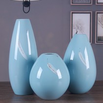 Jingdezhen Vase Ceramic Decoration Three-Piece Set White Chinese Ink Painting Landscape Porcelain craft