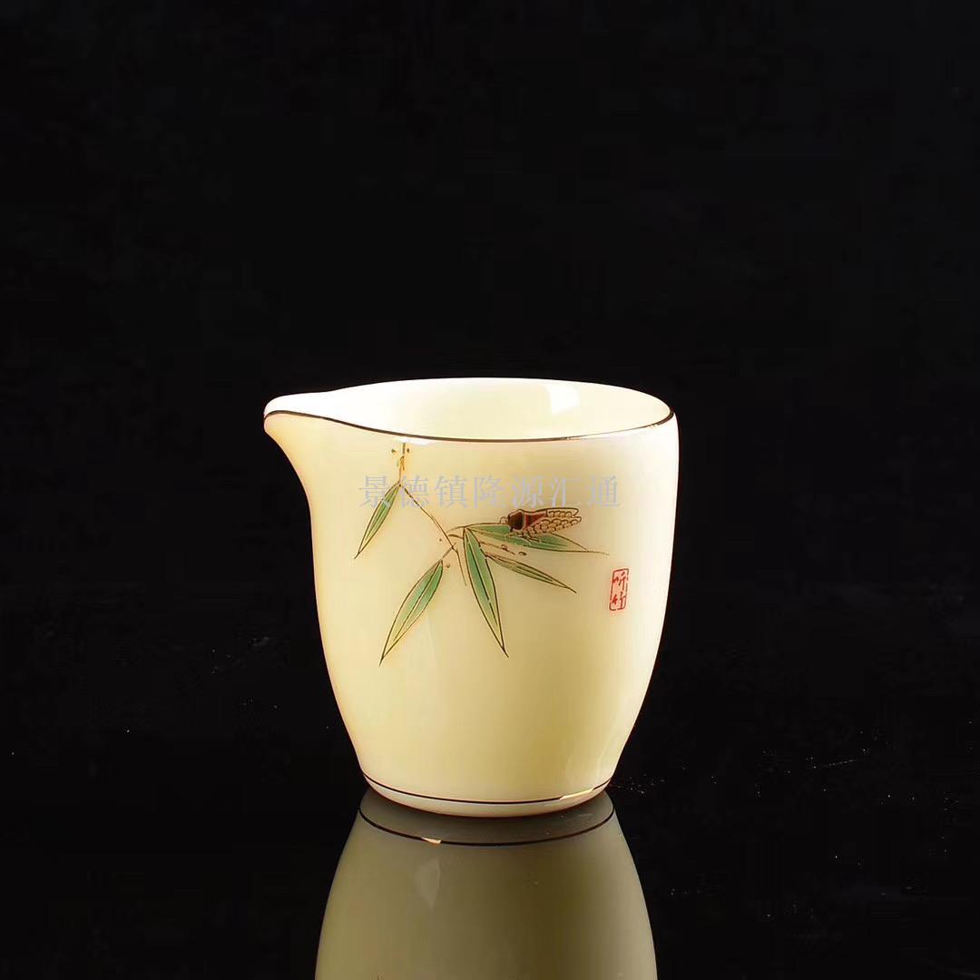 Suet jade tea set topaz tea cup jade porcelain teapot porcelain teapot tea set ceramic cup craft cup master cup Suet jade tea set topaz tea cup jade porcelain teapot porcelain teapot tea set ceramic cup craft cup master cup