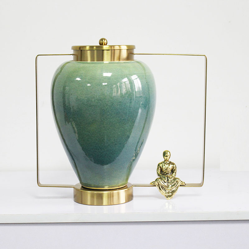 Factory Direct Sales Creative New Chinese Ceramic Metal Bottle Living Room and Home Porcelain craft