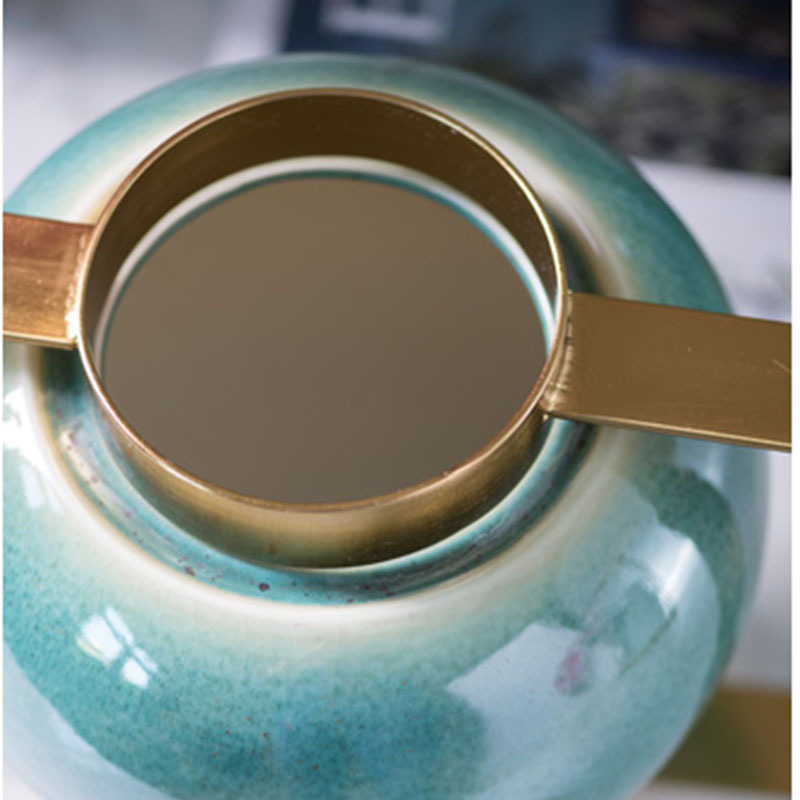 Factory Direct Sales Creative New Chinese Ceramic Metal Bottle Living Room and Home Porcelain craft