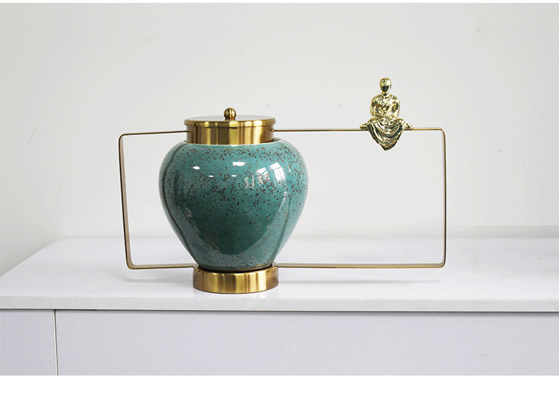 Factory Direct Sales Creative New Chinese Ceramic Metal Bottle Living Room and Home Porcelain craft Factory Direct Sales Creative New Chinese Ceramic Metal Bottle Living Room and Home Porcelain craft