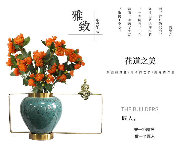 Factory Direct Sales Creative New Chinese Ceramic Metal Bottle Living Room and Home Porcelain craft Factory Direct Sales Creative New Chinese Ceramic Metal Bottle Living Room and Home Porcelain craft