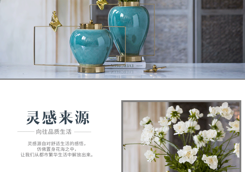 Factory Direct Sales Creative New Chinese Ceramic Metal Bottle Living Room and Home Porcelain craft Factory Direct Sales Creative New Chinese Ceramic Metal Bottle Living Room and Home Porcelain craft