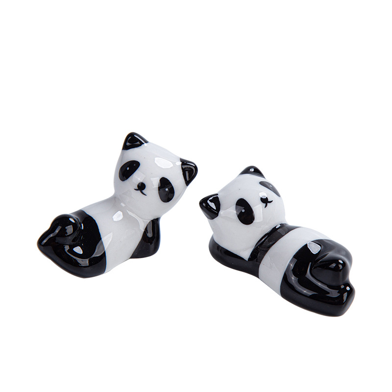 Baoyun Zakka Japanese Style Groceries Chopsticks Shelf Ceramic Chopsticks Rest Chopsticks Shelf Panda Porcelain craft