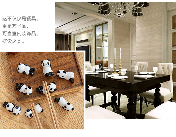 Baoyun Zakka Japanese Style Groceries Chopsticks Shelf Ceramic Chopsticks Rest Chopsticks Shelf Panda Porcelain craft