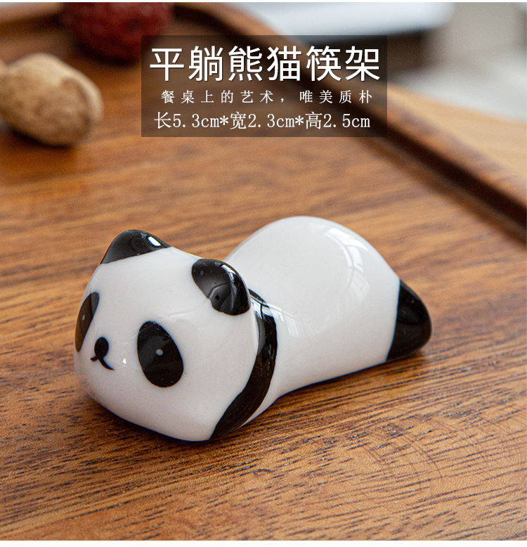 Baoyun Zakka Japanese Style Groceries Chopsticks Shelf Ceramic Chopsticks Rest Chopsticks Shelf Panda Porcelain craft