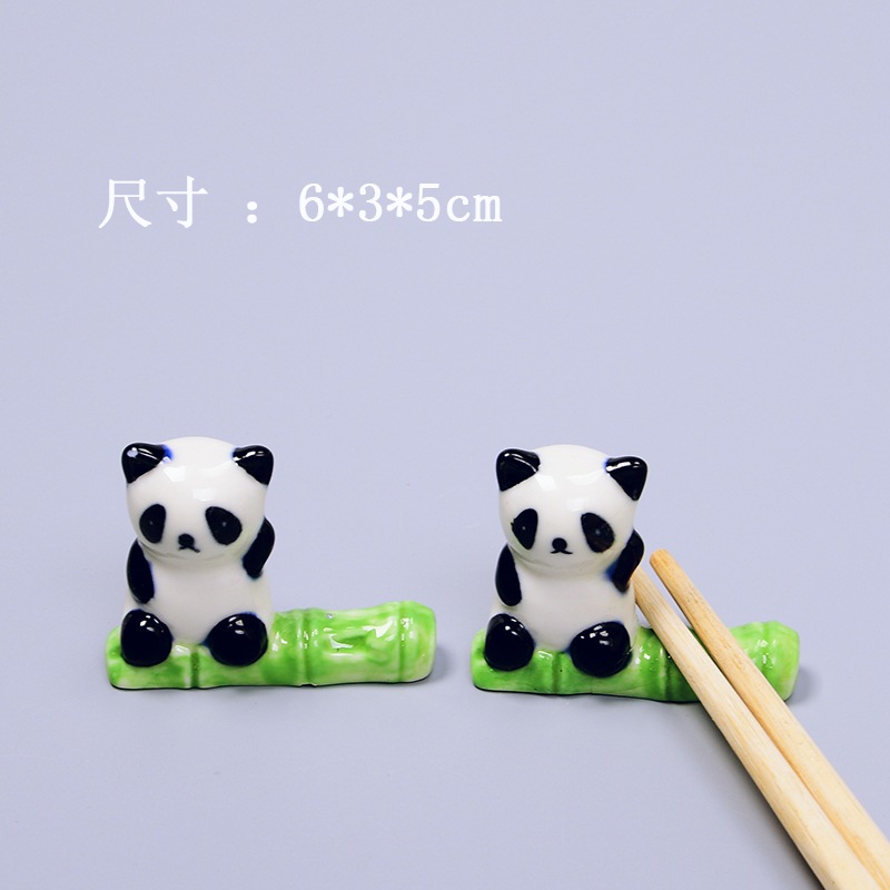 Baoyun Zakka Japanese Style Groceries Chopsticks Shelf Ceramic Chopsticks Rest Chopsticks Shelf Panda Porcelain craft