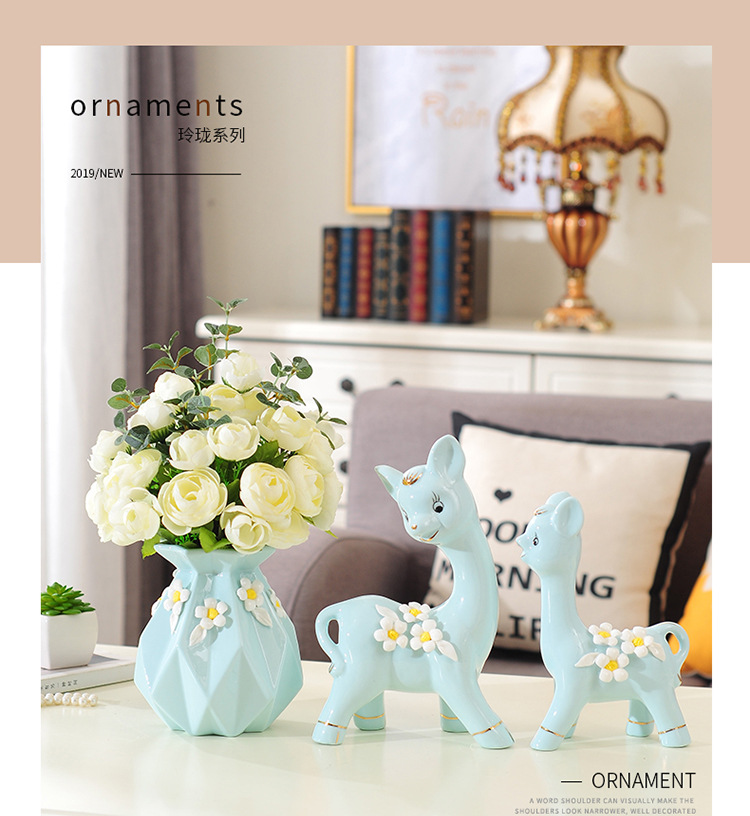 Porcelain craft Decoration Animal Decoration Creative Gift Home Living Room TV Bench for Bedroom Decoration