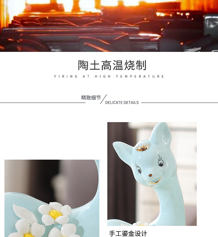 Porcelain craft Decoration Animal Decoration Creative Gift Home Living Room TV Bench for Bedroom Decoration