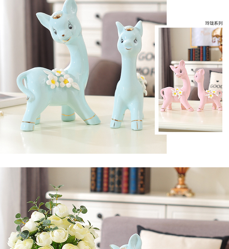 Porcelain craft Decoration Animal Decoration Creative Gift Home Living Room TV Bench for Bedroom Decoration
