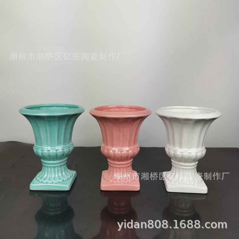 Wholesale Spot All Kinds of Creative Ceramic Crafts Ceramic Vase Flower Arrangement Artificial Porcelain craft