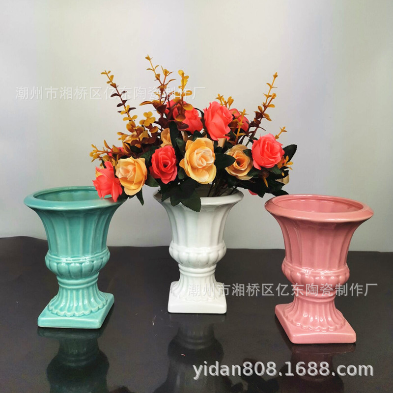 Wholesale Spot All Kinds of Creative Ceramic Crafts Ceramic Vase Flower Arrangement Artificial Porcelain craft