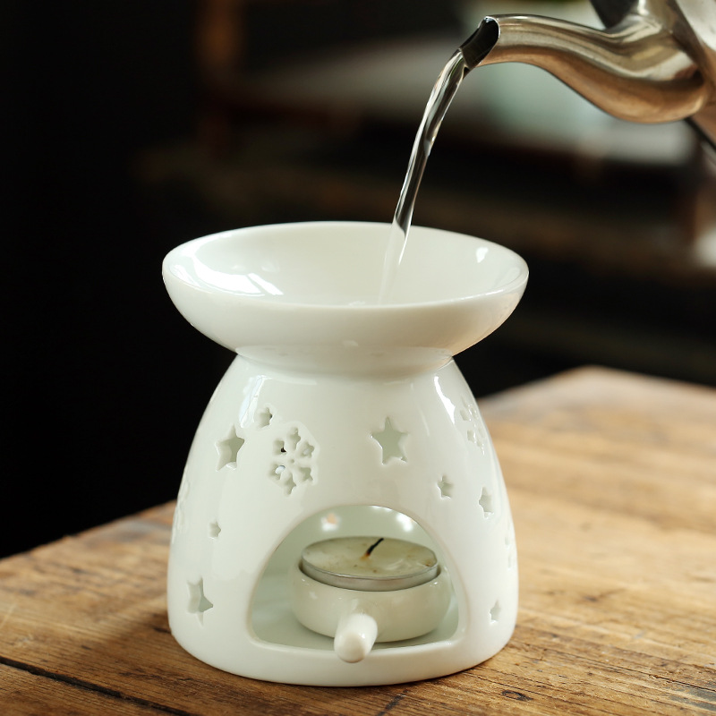 Crafts Ceramic Candlestick Room Candle Holder European Candlestick Flower Hollow Porcelain craft