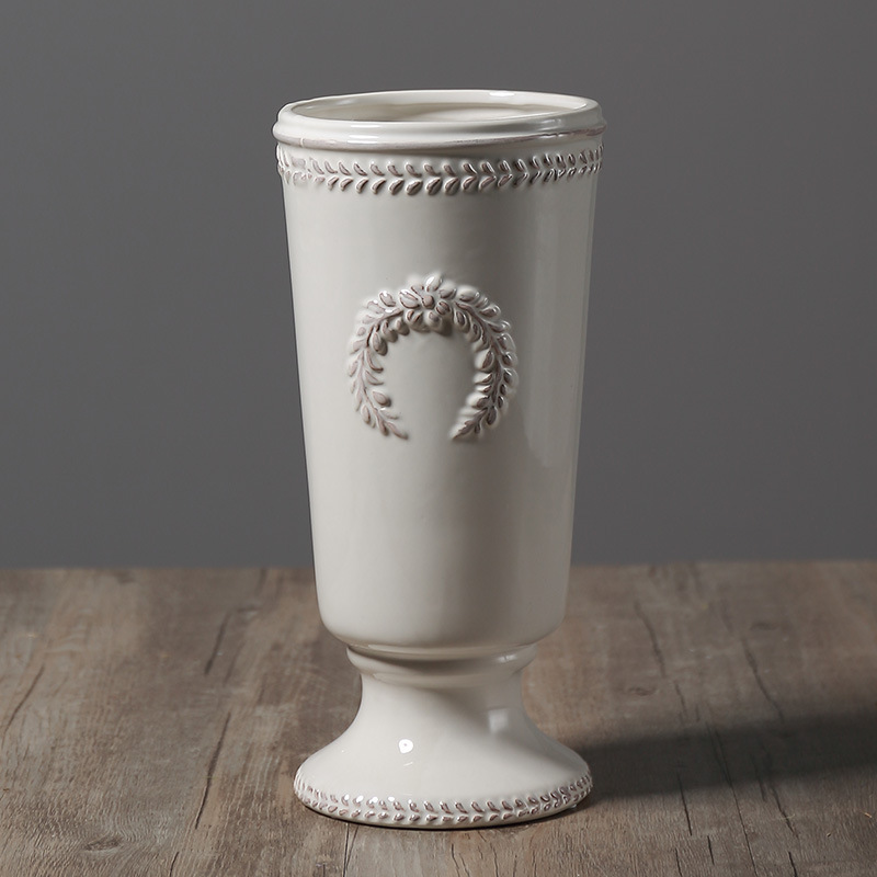 Ceramic Crafts Decorative Flower Vase Minimalist Creative Hydroponic Artificial Flower Arrangement Home Porcelain craft