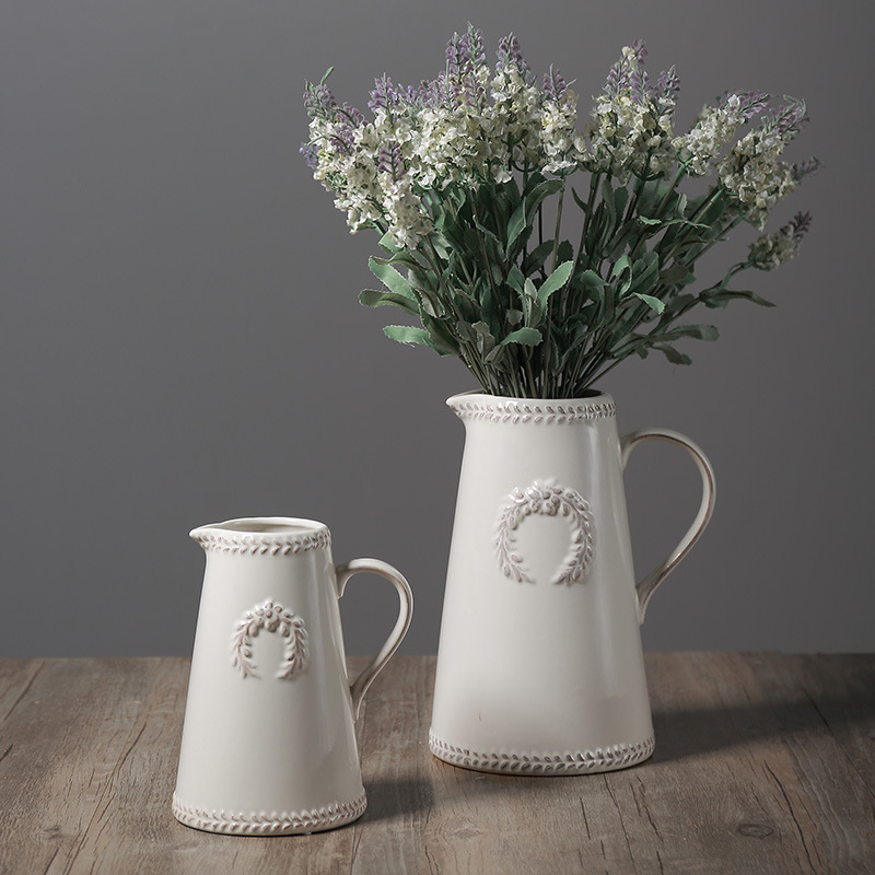 Ceramic Crafts Decorative Flower Vase Minimalist Creative Hydroponic Artificial Flower Arrangement Home Porcelain craft