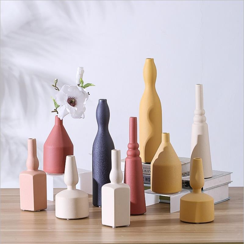 Nordic Creative Morandi Vase Craft Decoration Ceramic Home Living Room Table Decoration Porcelain craft