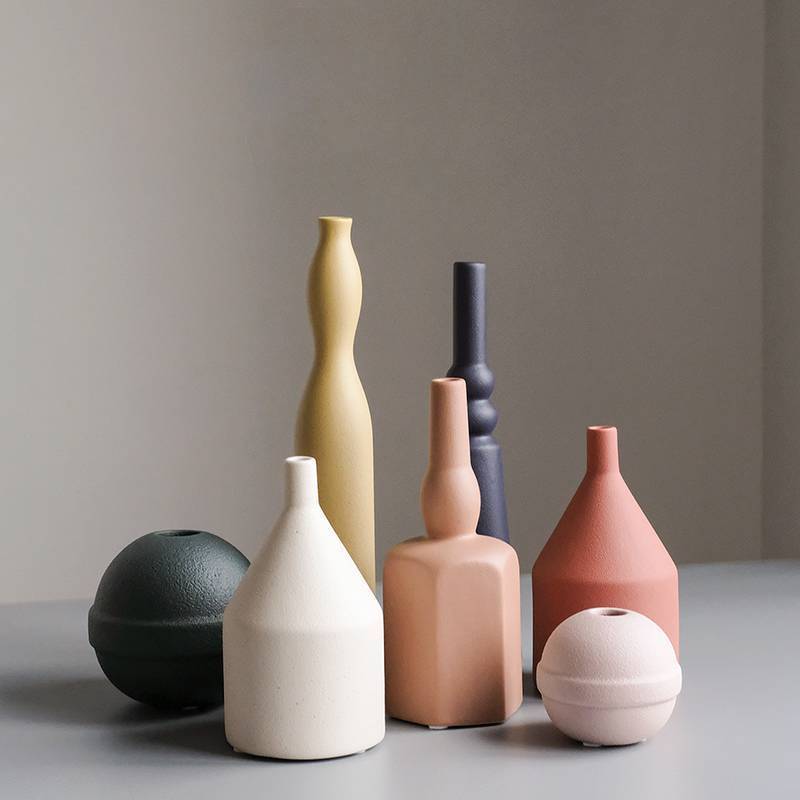 Nordic Creative Morandi Vase Craft Decoration Ceramic Home Living Room Table Decoration Porcelain craft