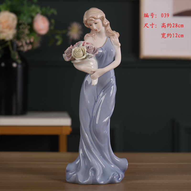 Porcelain craft Beauty Creative Figure Decoration Ceramic Crafts Modern Home Living Room Ornament Bedroom Decorations