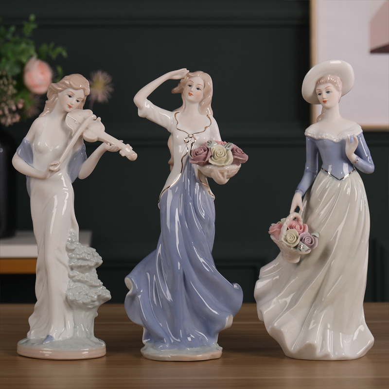 Porcelain craft Beauty Creative Figure Decoration Ceramic Crafts Modern Home Living Room Ornament Bedroom Decorations