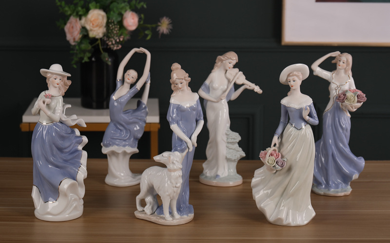 Porcelain craft Beauty Creative Figure Decoration Ceramic Crafts Modern Home Living Room Ornament Bedroom Decorations