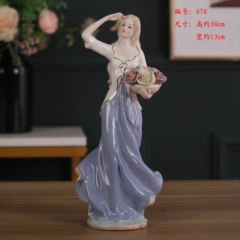 Porcelain craft Beauty Creative Figure Decoration Ceramic Crafts Modern Home Living Room Ornament Bedroom Decorations