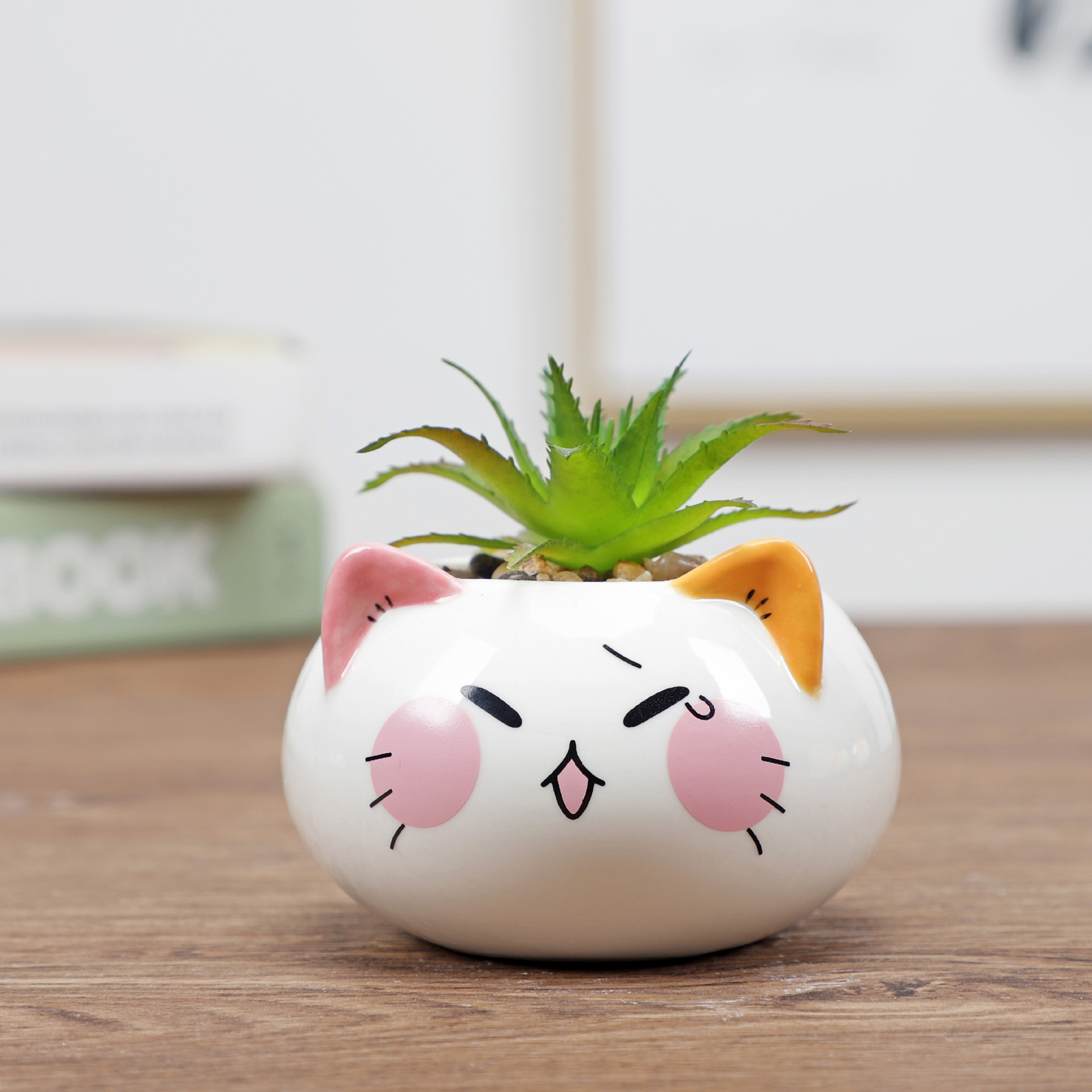 Porcelain Succulent Flower Pot Cute Animal Craft Decoration Fashion Indoor Garden Simulation Green Plant Small Bonsai