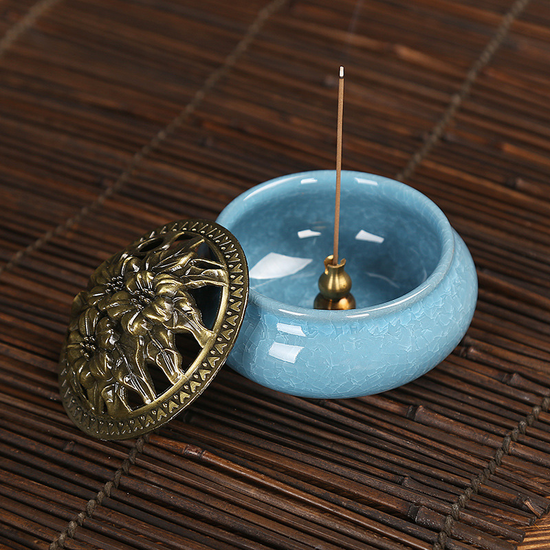 Porcelain craft  Utensils Antique Incense Incense Coil and Sandalwood Ice Crack Incense Holder Factory Wholesale Crafts