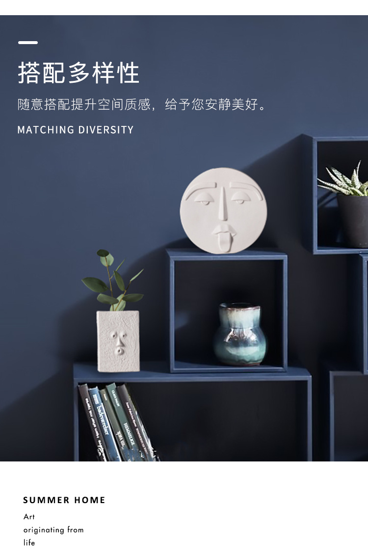 Simple Crafts Decoration Living Room Artistic Home Decoration Wholesale Creative Ceramic Face Vase Porcelain craft Simple Crafts Decoration Living Room Artistic Home Decoration Wholesale Creative Ceramic Face Vase Porcelain craft