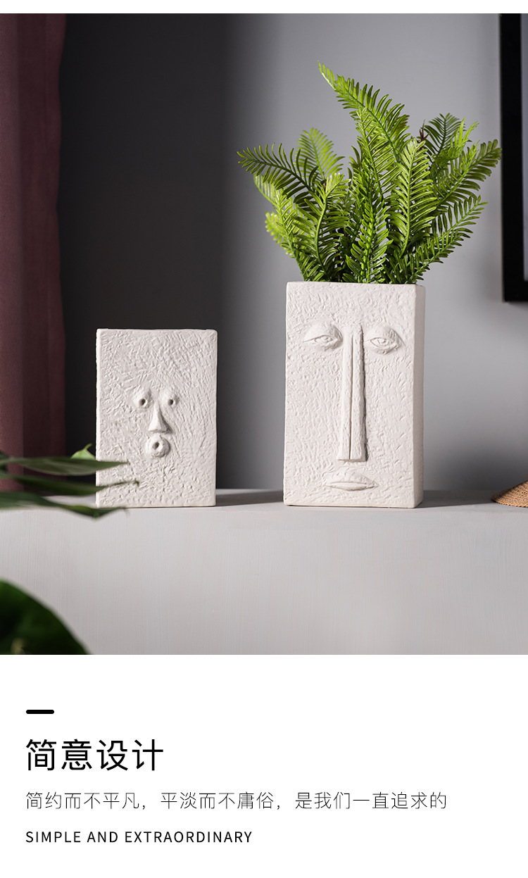 Simple Crafts Decoration Living Room Artistic Home Decoration Wholesale Creative Ceramic Face Vase Porcelain craft Simple Crafts Decoration Living Room Artistic Home Decoration Wholesale Creative Ceramic Face Vase Porcelain craft