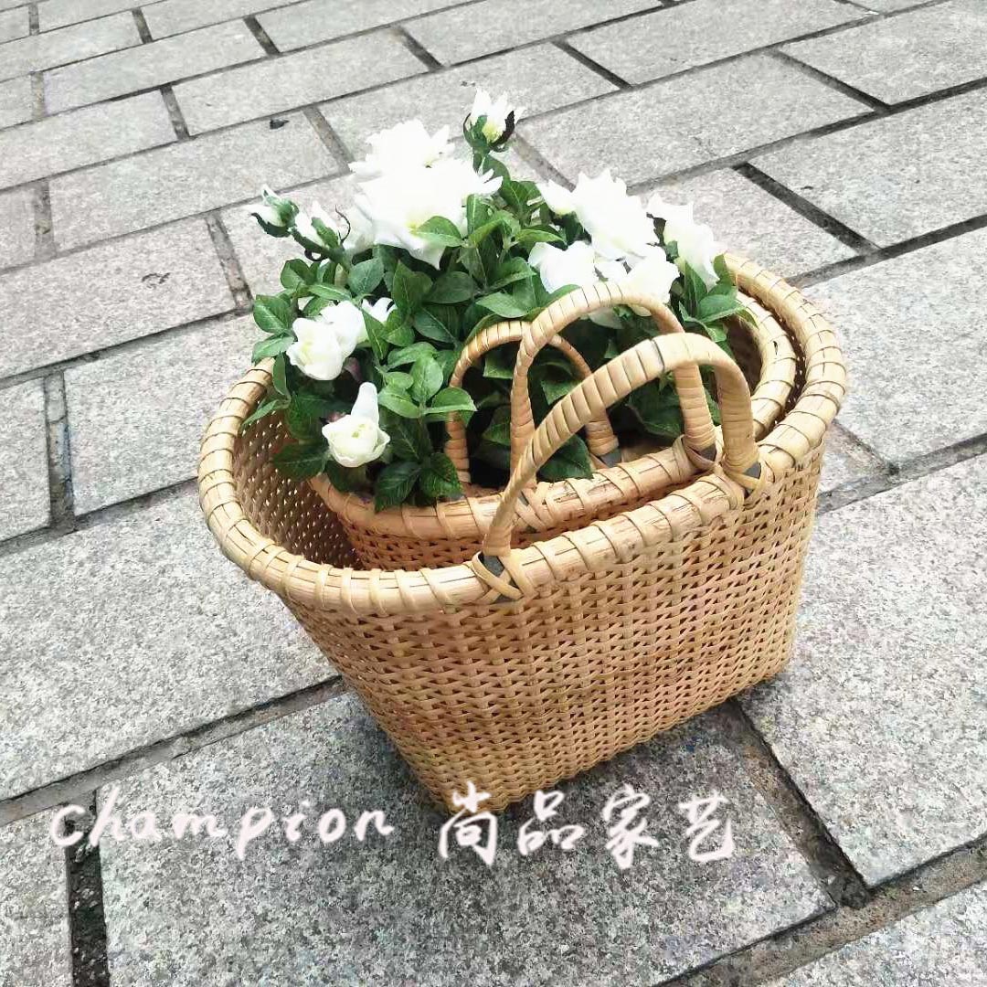 Shangpin handmade and rattan basket basket hemp rope basket daily storage basket sundry basket flower arrangement blue