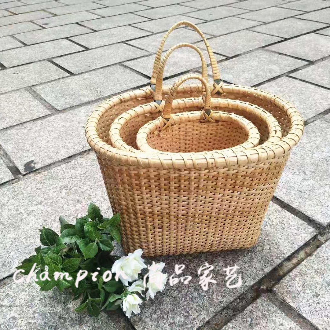 Shangpin handmade and rattan basket basket hemp rope basket daily storage basket sundry basket flower arrangement blue