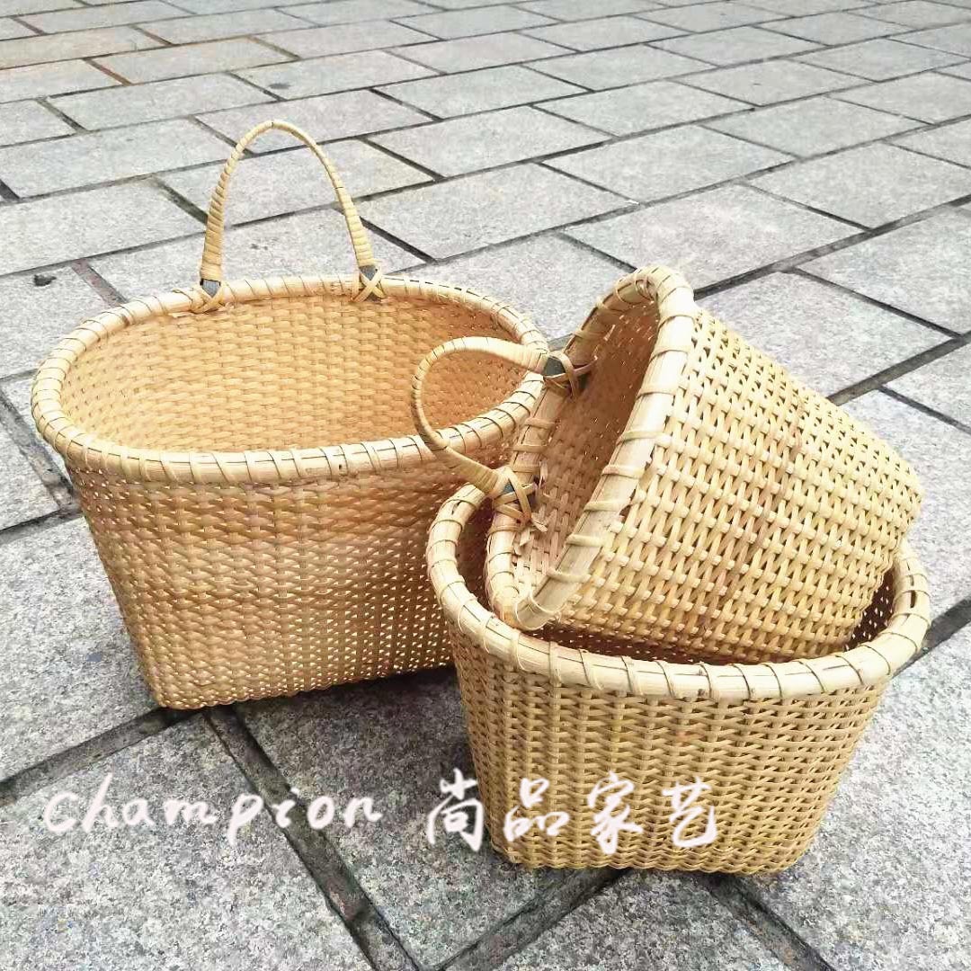 Shangpin handmade and rattan basket basket hemp rope basket daily storage basket sundry basket flower arrangement blue
