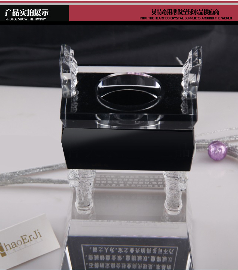 Pujiang Factory Direct selling Crystal crafts presents integrity of Jinding Office business gifts to leaders Custom log
