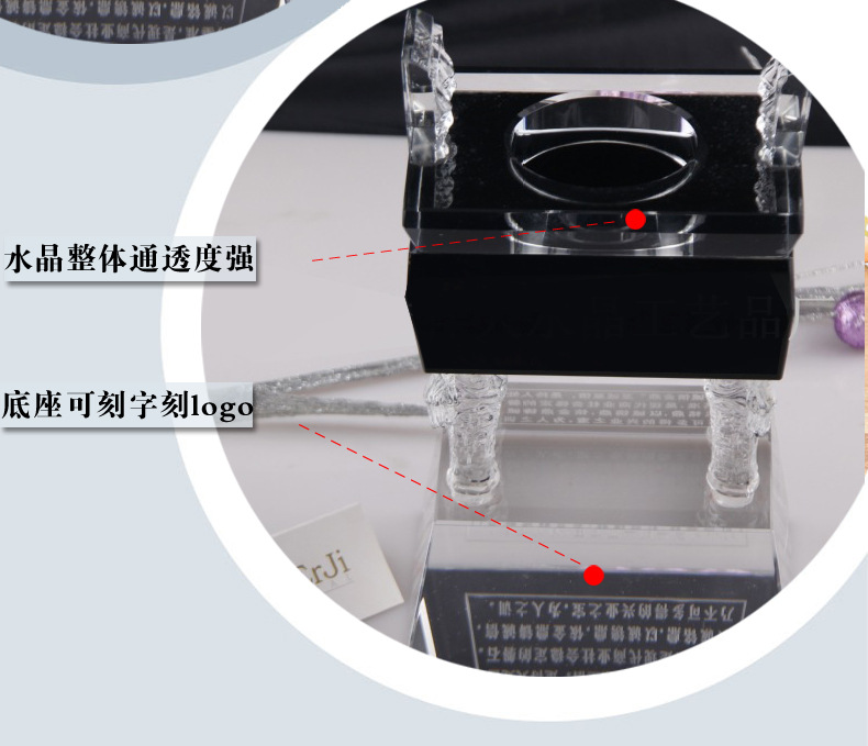 Pujiang Factory Direct selling Crystal crafts presents integrity of Jinding Office business gifts to leaders Custom log