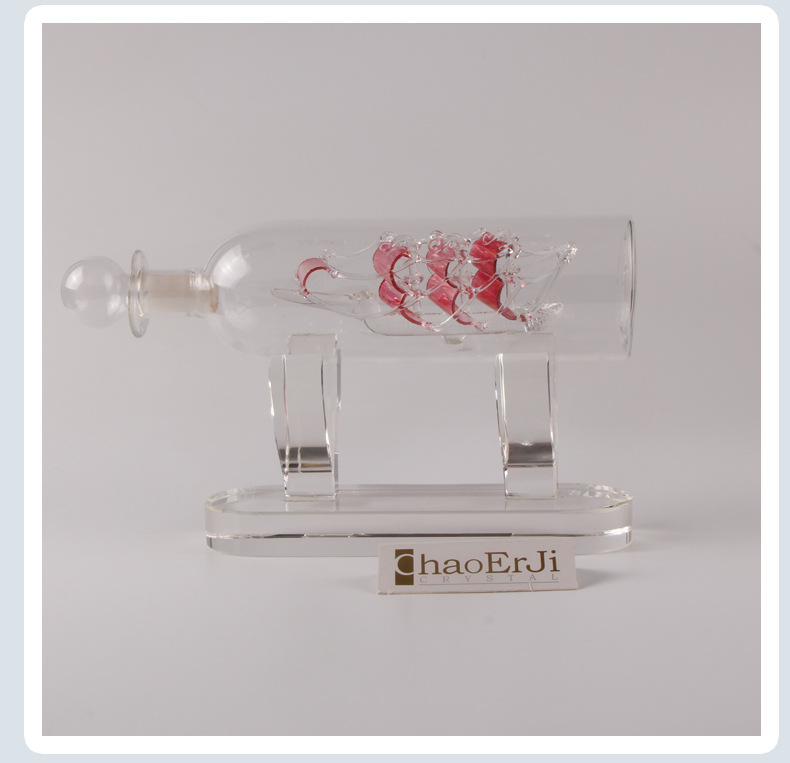 Manufacturer custom crystal crafts drawing boat furnishing pieces of pure checking about creative decorative souvenirs