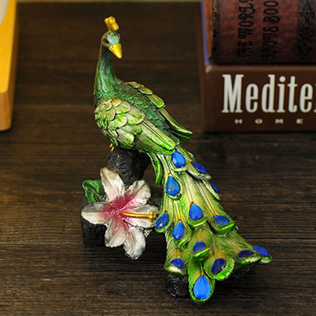 Mascot resin crafts peacock decoration creative gifts home office decoration gift manufacturers direct sales