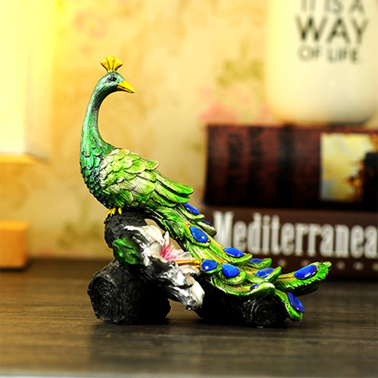 Mascot resin crafts peacock decoration creative gifts home office decoration gift manufacturers direct sales