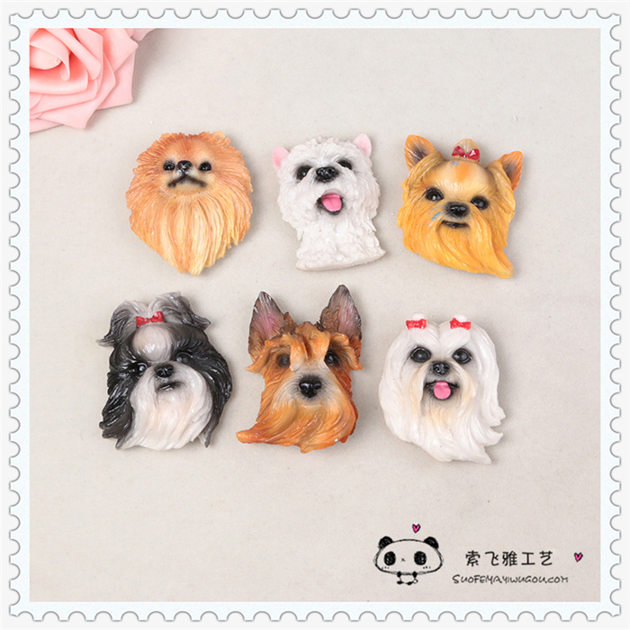 Personalized Dog Head Magnetic Suction Refridgerator Magnets Resin Crafts Fashion Refridgerator Magnets