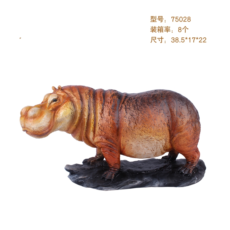 Resin Crafts Modern Minimalist Simulation Hippo Home Furnishings Ornaments Craft Gift Factory Direct Sales