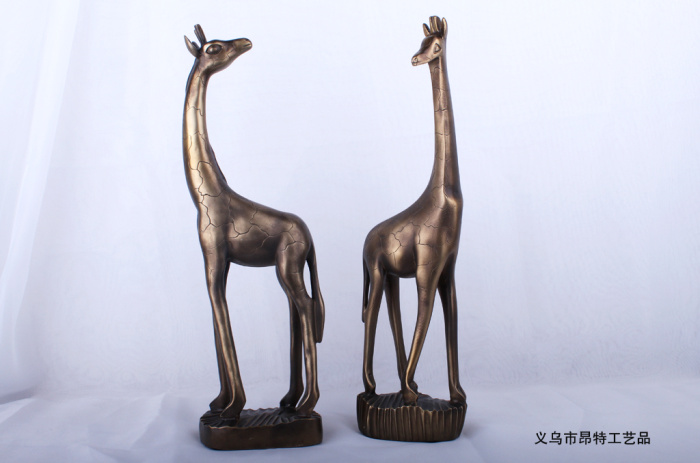 Resin Crafts Modern Minimalist Antique Copper Giraffe Decoration Home Decoration Gift Desk Decoration